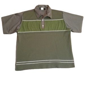 RARE Sausage Button Down Polo Shirt Short Sleeve Golf Men's Extra Large XL Green